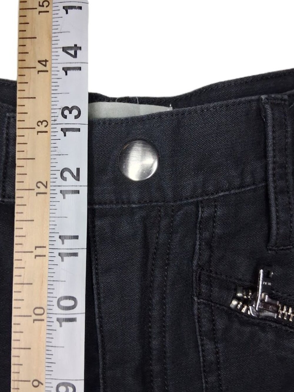 FRAME Wide Moto Zip High-Rise Woman's Jeans Washed Black Style# MZP864R Size 27 - Picture 7 of 9